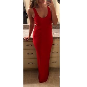 BANANA REPUBLIC NWT Red cut-out Maxi XS